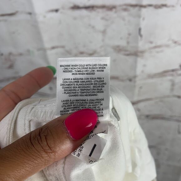 Jessica Simpson White Crop Skinny Jeans Size 14 Rolled Hem Summer Stretch Fit - Picture 11 of 13